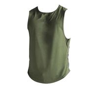 Canottiera da uomo senza maniche, estiva, casual, ad asciugatura rapida, atletica, leggera, per allenamento, corsa, palestra, sci, Verde militare, XL
