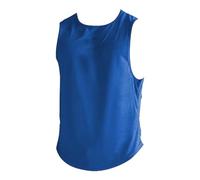 Canottiera da uomo senza maniche, estiva, casual, ad asciugatura rapida, atletica, leggera, per allenamento, corsa, palestra, sci, Blu, 3XL