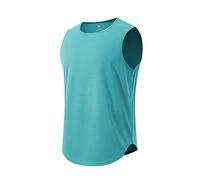 Canottiera da uomo senza maniche, estiva, casual, ad asciugatura rapida, atletica, leggera, per allenamento, corsa, palestra, da uomo, Verde, L