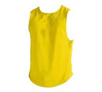 Canottiera da uomo senza maniche, estiva, casual, ad asciugatura rapida, atletica, leggera, per allenamento, corsa, palestra, sci, Giallo, L