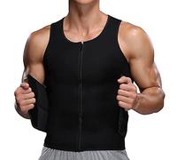 Canottiera dimagrante da uomo, per lo sport, per il fitness, in neoprene termico, per allenamento e perdita di peso, nero, XXXL