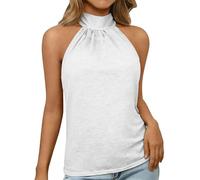 Canottiera Donna Cotone Elegante Canotta Estivi con Scollo all'Americana Moda Camicia Senza Maniche Curvy Leggero Base Tank Top Tinta Unita Comoda Tops Party Club Cocktail Vest