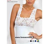 Canottiera donna Egi a spalla larga in cotone Modal con balza in pizzo art 1137