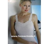 Canottiera donna Gicipi in filoscozia con profilo e spalline in pizzo art 748SM