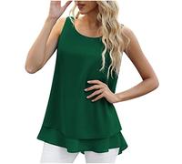 Canottiera Donna in Chiffon Elegante Estivi Senza Maniche Spalla Larga Tinta Unita Comodi Morbido Traspirante Casual Moda Blu Rosa Verde Taglie Forti S-5XL
