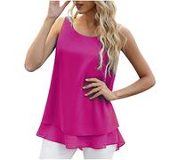 Canottiera Donna in Chiffon Elegante Estivi Senza Maniche Spalla Larga Tinta Unita Comodi Morbido Traspirante Casual Moda Blu Rosa Verde Taglie Forti S-5XL