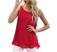 Canottiera Donna in Chiffon Elegante Estivi Senza Maniche Spalla Larga Tinta Unita Comodi Morbido Traspirante Casual Moda Blu Rosa Verde Taglie Forti S-5XL
