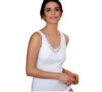 Canottiera donna in cotone con pizzo Antonella 610492