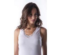 Canottiera donna in cotone con pizzo Moretta 1308