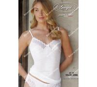 Canottiera donna in filo di Scozia con macramè Gicipi 520 SS