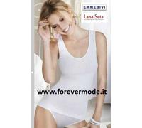 Canottiera donna MBV a spalla larga in lana seta con profili in raso art 91402