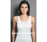 Canottiera donna Moretta a spalla larga in cotone con profili in raso art 1393
