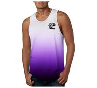 Canottiera estiva da uomo senza maniche - Gradient Canottiera intima da uomo per palestra, corsa, fitness, in cotone, leggera, ascella, girocollo, canotta ad asciugatura rapida, bodybuilding