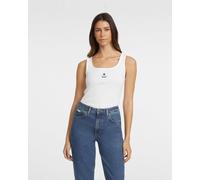 Canottiera Guess Rib Embroider bianca donna - L