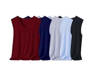 Canottiera intima da uomo, sportiva, confezione da 5 pezzi, senza maniche, traspirante, a compressione, per il fitness, senza maniche, con scollo a V, morbida, sportiva, slim fit, Blu scuro, XL