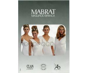 Canottiera maglia incrocio intimo da donna spalla larga lana cotone Mabrat BI452