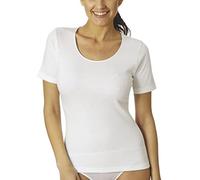 Canottiera Maglia Intima Donna Mezza Manica Cotone Felpato MM5393 VAJOLET Selina 3-4-5-6 Bianco E Nero (4 L IT Donna, Bianco)