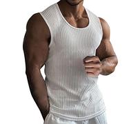 Canottiera Palestra Uomo Bodybuilding Sportive Fitness Tank Top Allenamento Traspirante Muscolo Canotte Ad Asciugatura Rapida Senza Maniche Stringer Vest Cotone Elasticizzato Senza Maniche Canottiera