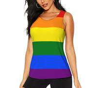 Canottiera Sportiva da Donna, Canottiere da Allenamento, Canottiere Traspiranti, Magliette da Allenamento Senza Maniche, Bandiera Arcobaleno LGBT del Gay Pride