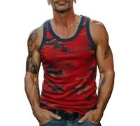 Canottiera sportiva da uomo, a righe, colorata, per fitness, jogging, sport, da allenamento, leggera, comoda, senza maniche, con scollo rotondo, traspirante, Z blu, XXXXXL