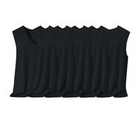 Canottiera sportiva da uomo, confezione da 5 pezzi, senza maniche, traspirante, a compressione, per fitness, corsa, scollo a V, morbida maglietta sportiva slim fit, Nero , 3XL