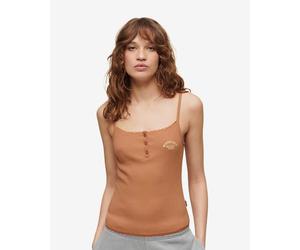 Canottiera Superdry Essential Button marrone donna - L-XL
