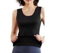 Canottiera Termica da Donna 2 Pezzi, Intimo Termico in Micropile Spazzolato Super Morbido Invernale da Donna Canotta Termica Senza Maniche Canotta Canotta Foderata in Pile, Nero 2 Pezzi,M