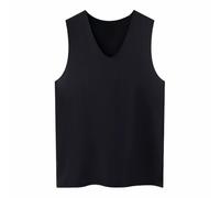 Canottiera termica da donna, in caldo pile, foderata, senza maniche, per le mezze stagioni, autunno, Nero , M