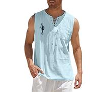 Canottiera Uomo Cotone E Lino Palestra Canotta Mare Spalla Larga Tank Top Fantasia Contenitiva Traspirante Tshirt Smanicata Sportive Estive Offerta Casual Canottiere Muscolo Allenamento Gym Spiaggia