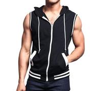 Canottiera Uomo Elasticizzato Mare Felpa Smanicata con Cappuccio Spalla Larga Palestra Casual Leggero Canotta Fitness Estive Oversize Tshirt Senza Maniche Tank Top Gym Allenamento Running Stringer
