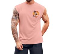 Canottiera Uomo Estive Elasticizzato Canottiere Mare Cotone Fantasia Aderente Tank Top Palestra Bodybuilding Oversize Casual Tshirt Smanicata Spalla Larga Traspirante Running Gym Spiaggia Canotta