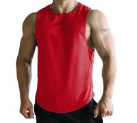 Canottiera Uomo Fitness Spalla Larga Elasticizzato Canottiera Leggero Nera Canottiere Mare Sportive Cotone Tank Top Muscolo Casual Offerta Maglietta Smanicata Running Corsa Stringer Gym Canotte