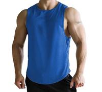 Canottiera Uomo Fitness Spalla Larga Elasticizzato Canottiera Leggero Nera Canottiere Mare Sportive Cotone Tank Top Muscolo Casual Offerta Maglietta Smanicata Running Corsa Stringer Gym Canotte