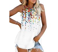 Canottiere da Donna Canotte con Scollo all'Americana Camicette Camicia Canotta Senza Maniche Larghe Canotte Taglie Forti T-Shirt Stampate Floreali estive Camicie Casual Camicetta Moda Shirt Girocollo