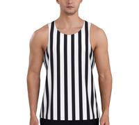 Canottiere da uomo a righe bianche e nere alla moda canotte larghe estive top traspirante senza maniche, asciugatura rapida, gilet da uomo palestra bodybuilding allenamento canotta, 3D, XL