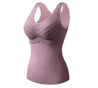 Canottiere Donna, Invernali Elasticizzato Smanicato Maglia Intimo Skims Completo Termica Maglia Termica Sportiva Cotone Canottiera Traspirante Calda Magliette con Reggiseno Incorporato Elegante