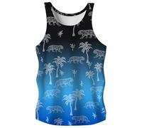 Canottiere Sportive Uomo - Canottiere estive da Uomo Senza Maniche Stampate per Abbigliamento Casual all'aperto vestibilità Comoda Leggere e perfette per Le giornate estive. (Blue 3XL)