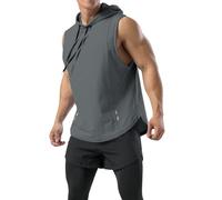 Canottiere taglie forti da uomo gilet da corsa senza maniche vestibilità ampia estiva basic top classico t-shirt tinta unita ad asciugatura rapida sportiva canotta da palestra top da uomo, Grigio, XL
