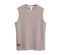 Canottiere Uomini Gilet Da Corsa Senza Maniche Vestibilità Larga Estate Top Base Classica Solido Pianura Quick Dry Sport Palestra Plus Size Canotte Uomo, cachi, L
