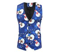 Canottiere Uomo - Chaleco De Un Pecho Traje Estampado para Hombre Camisetas sin Mangas Informales para Invierno Navidad Y Otoño para Hombre (Blue XXL)