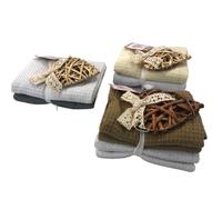 CANOVACCIO TOVAGLIETTA 3 SET DA 2 STROFINACCI COTONE 100% E CUORE RATTAN CM50X36