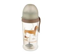 Canpol babies Borraccia a prova di perdite con cannuccia e peso 350 ml, 9 m+, 1 pezzo, 100% a prova di perdite, manico rimovibile, lavabile in lavastoviglie e adatta al microonde (marrone DOGS)