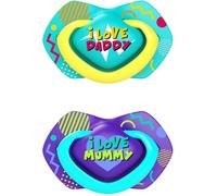 Canpol babies Neon Love B 6-18m ciuccio Blue 2 pz