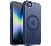 CANSHN Cover Magnetica Opaca per iPhone iPhone SE 3/2 (2022/2020), iPhone 8, iPhone 7, [Compatibile con MagSafe] Custodia Traslucida Opaca Protettiva Sottile Antiurto 4,7 Pollici - Blu Scuro