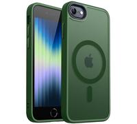 CANSHN Cover Magnetica Opaca per iPhone iPhone SE 3/2 (2022/2020), iPhone 8, iPhone 7, [Compatibile con MagSafe] Custodia Traslucida Opaca Protettiva Sottile Antiurto 4,7 Pollici - Verde Profondo
