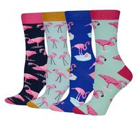 Cansok Calzini da donna Fenicottero animale novità dell'equipaggio al polpaccio del vestito confezione da 4