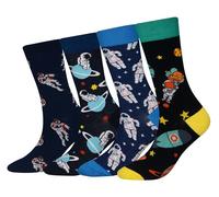 Cansok Calzini da uomo Astronauts Cosmonaut Spaceman novità dell'equipaggio al polpaccio del vestito confezione da 4