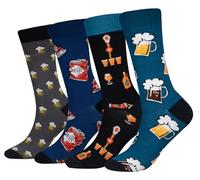 Cansok Calzini da uomo Birra novità dell'equipaggio al polpaccio del vestito confezione da 4