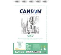 Canson 1557 album spiralto lato corto,grana leggera,120 gr, 50 fogli, 14,8x22,7 cm
