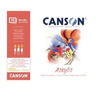 CANSON ACRILICO - 24x32 cm 400 g/mq - GR. FINE - BLOCCO 10 FG - PER ACRILICI